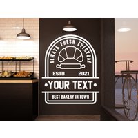 Personalisierte Bäckerei Wandsticker Wandtatto Food Wall Art Vinyl Brief Brot Ck0076 von BrooklynStickerShop