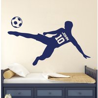 Personalisierter Fußball Wandtattoal Wandtatto Fußballspieler Fensteraufkleber Fussball Wanddeko Vinyl Buchstabe Ftb0023 von BrooklynStickerShop