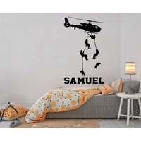 Personalisiertes Wandtattoo Soldaten Flugzeug Set Wandkunst, Militär Dekor, Vinyl Letter, Window Sticker, Boys Room Decorprs0030 von BrooklynStickerShop