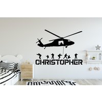 Personalisiertes Wandtattoo Soldaten Flugzeug Set Wandkunst, Militär Wanddekor, Vinyl Brief, Fensteraufkleber, Kinderzimmer Dekor Prs0029 von BrooklynStickerShop