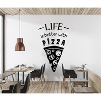 Pizza Wandtattoo Pizzeria Wandaufkleber Food Lover Vlinyl Brief Fensteraufkleber Cok0086 von BrooklynStickerShop