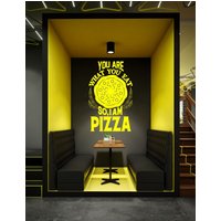 Pizza Wandtatz | Dekorationen Für Restaurant Vinyl Sticker Fensteraufkleber Cok0136 von BrooklynStickerShop