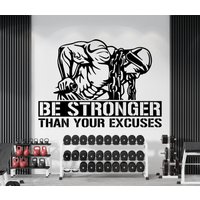 Sei Stärker Gym Wandtatko Wanddeko Sport Motivation Workout Wall Art Fitness Wandtatzug Gym0073 von BrooklynStickerShop