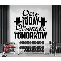 Sore Today Strong Tomorow Wandtatzelt Gym Wanddeko Sport Motivation Workout Wall Art Fitness Gym0094 von BrooklynStickerShop