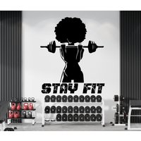 stay Fit Gym Wandtatko Wanddeko Sport Motivation Workout Wall Art Fitness Wandtatzug Gym0072 von BrooklynStickerShop