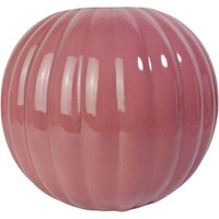 Vintage 80Er Vase Orb Deco Drapery Gerippte Keramik Pastell Pink Rund von BrooklynloftShop