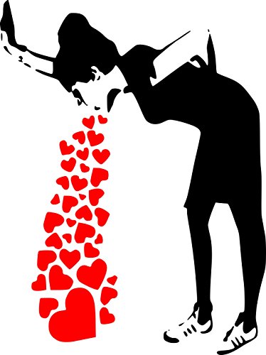 Banksy Love Sick - Iconic Graffiti Wall Sticker (Large: 60cm x 80cm / 24 x 32) by Broomsticker von Broomsticker