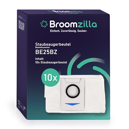 Broomzilla 10 Stück Staubbeutel für Ecovacs Deebot X1 Omni / X1 e Omni / T20 Omni / T20e Omni Saugroboter Absaugstation, 3,25L FassungsvermögenStaubsaugerbeutel Ersatzteile von Broomzilla