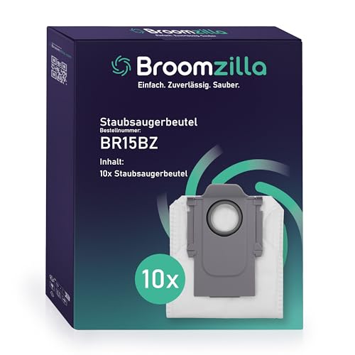 Broomzilla 10 Stück Staubbeutel kompatibel für Roborock Q Revo P10 Roboterstaubsauger, 4-lagige Premium-Filterbeutel 2,7 l große Ersatzbeutel Saugerbeutel Saugertüten von Broomzilla