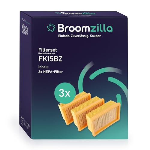 Broomzilla 3 Stück Filter für Kärcher Staubsauger WD5, WD4, WD6, MV4, MV5 und MV6 Mehrzwecksauger gegen Feinstaub und Gerüche Flachfaltenfilter von Broomzilla