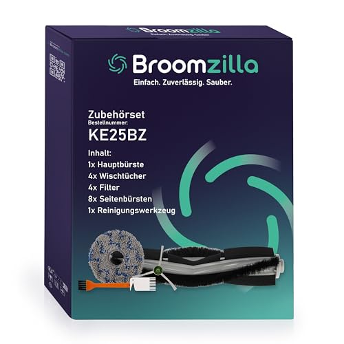 Broomzilla 18 Stück Zubehör Set für Ecovacs DEEBOT X1 Omni X1e Omni, Ersatzteile für X1 Turbo Roboter Staubsauger, 1 Hauptbürste, 4 HEPA-Filter, 4 Wischtücher, 8 Seitenbürsten,1 Reinigungswerkzeug von Broomzilla