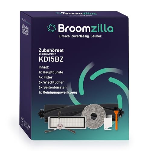 Broomzilla18 Stück Zubehör für Dreame L10s / L10 Ultra / L10 Prime Saugroboter mit 1 Hauptbürste 6 Wischtücher 4 Filter 6 Seitenbürsten 1 Reinigungsbürste von Broomzilla