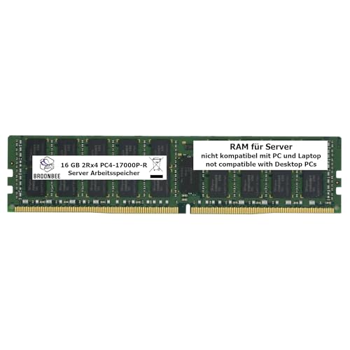 Broonbee Server Arbeitsspeicher | 16 GB DDR4 2133 MHz RAM | Memory Upgrade für Supermicro X10SDV-4C-7TP4F | RDIMM ECC REG | PC4-17000P-R CL15 von Broonbee