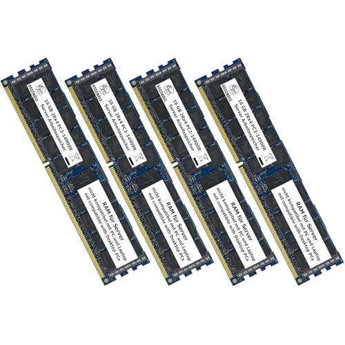 Broonbee Server Arbeitsspeicher | 64 GB (4X 16 GB) DDR3 1866 MHz RAM | Memory Upgrade für Supermicro X9DRH-iF-NV X9DRH-iTF | RDIMM ECC REG | PC3-14900R CL13 von Broonbee