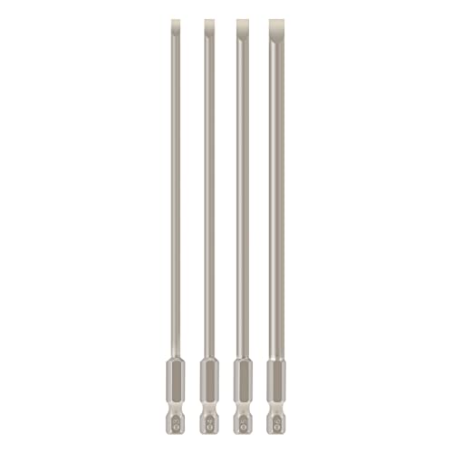 wishfive broppe 4 150 mm magnetisch lang 3 mm 4 mm 5 mm 6 mm flach Kopf Schlitz Spitze SCHRAUBENDREHER BIT-SET 1/10,2 cm Sechskant-Schaft von Broppe