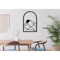 Berg Abstrakte Wandkunst, Modernes Bergdesign, Minimalistisch Boho Metallkunst, Unikat Home Dekor, Überbett Metall Wandbehang von BrosWallArtDecors