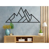 Berg Metall Wandkunst, Großer Wand Dekor, Natur Geometrisch Hügel Kamin Wandkunst von BrosWallArtDecors