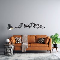 Großer Berg Metall Wand-Dekor, Gebirge Wandkunst, Kamin Schwarz Dekorationen, Housewarming-Geschenke von BrosWallArtDecors