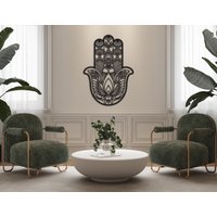 Hamsa Metall Wandkunst, Hand Metall, Großes Wanddekor, Von Fatima Wohnzimmer Dekor, Geschenk Zur Wohnungseinführung von BrosWallArtDecors