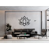 Lotus Blume Wand Dekor, Metall Kunst Gold Oder Schwarz, Große Outdoor Mandala Yoga Dekor von BrosWallArtDecors