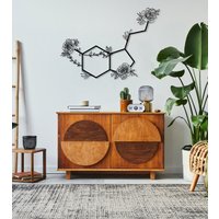 Serotonin-Wandkunst Aus Metall, Geblümtes Serotonin-Molekül, Symbol Des Glücks, Wandkunst, Einzigartige Wohndekoration, Geschenk Zur von BrosWallArtDecors