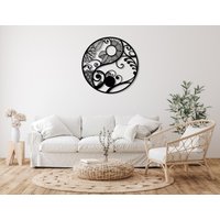 Yin Yang Metall Wandkunst, Mandala Wanddekor, Über Dem Bett Dekor, Große Geschenk Für Sie, Einweihungsgeschenk, Wohnzimmer Wandkunst von BrosWallArtDecors
