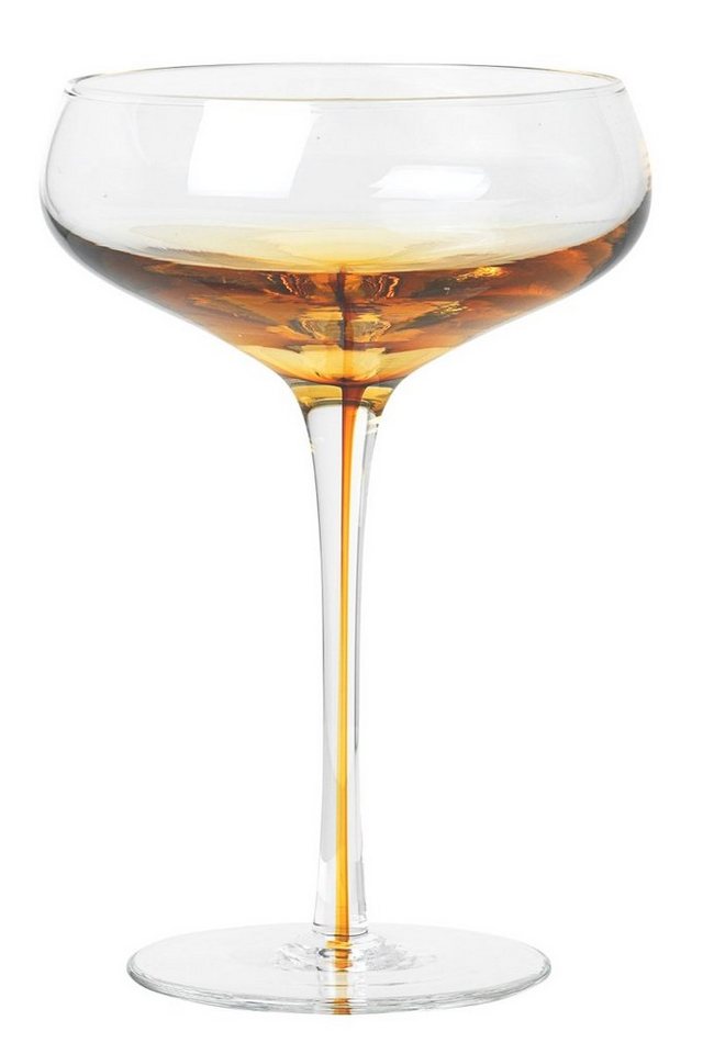 Broste Copenhagen Cocktailglas Amber Cocktailglas caramel 16,3cm, Mundgeblasenes Glas, Amber Cocktailglas von Broste Copenhagen
