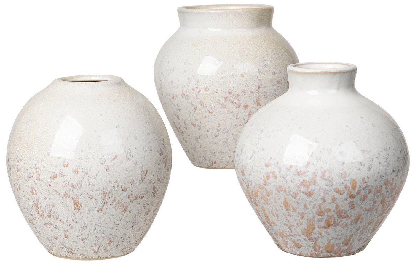 Broste Copenhagen Dekovase Ingrid Vase S 3tlg Keramik Rainy Day / Indian Tan (Vase) von Broste Copenhagen