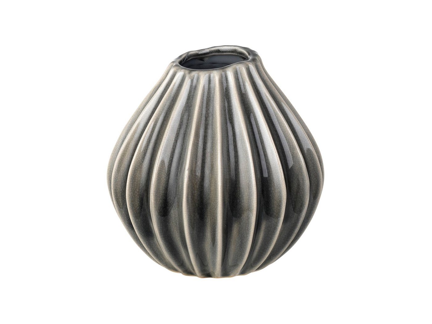 Broste Copenhagen Dekovase WIDE Vase S Keramik Smoked Pearl 15 cm (Vase) von Broste Copenhagen