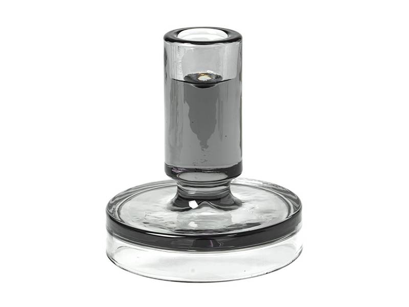 Broste Copenhagen Kerzenständer Copenhagen Petra Kerzenständer Glas Smoke Grey 8cm, Petra Leuchter von Broste Copenhagen