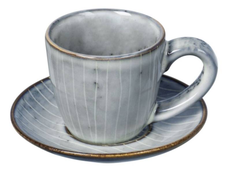Broste Copenhagen Espressotasse NORDIC SEA Espressotasse 0,05 l, Steingut mit reaktiver Glasur, Nordic Sea Espressotasse mit Untertasse von Broste Copenhagen
