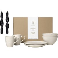 Broste Copenhagen Frühstücks-Geschirrset "Nordic Vanilla, inklusive 1 Packung Twist Kerzen", (Set, 7 tlg.), Beliebte Geschirr Sets Exclusiv mit Geschenk von Broste Copenhagen