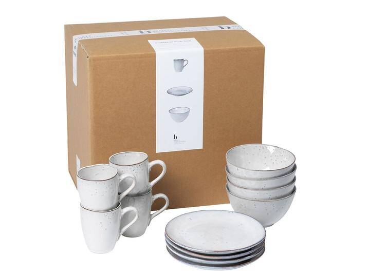 Broste Copenhagen Frühstücks-Set Copenhagen NORDIC SAND Frühstücksset 12tlg, Nordic Sand Frühstücksset für vier von Broste-Copenhagen
