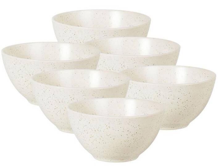 Broste Copenhagen Geschirr-Set NORDIC VANILLA Schale 17cm Set6, Steingut von Broste-Copenhagen