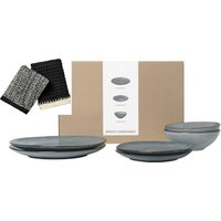 Broste Copenhagen Geschirr-Set "Nordic Sea, inklusive Spültuch Set aus 100% Baumwolle", (Set, 7 tlg.), Beliebte Geschirr Sets Exclusiv mit Geschenk von Broste Copenhagen