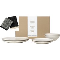 Broste Copenhagen Geschirr-Set "Nordic Vanilla, inklusive Spültuch Set aus 100% Baumwolle", (Set, 7 tlg.), Beliebte Geschirr Sets Exclusiv mit Geschenk von Broste Copenhagen