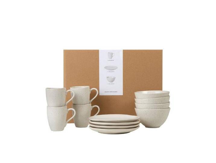 Broste Copenhagen Geschirr-Set Nordic Vanilla Frühstücksset 12tlg von Broste-Copenhagen