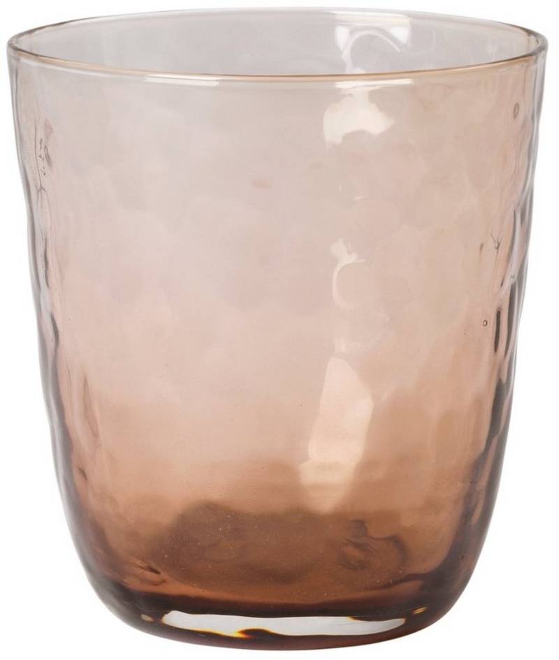 Broste Copenhagen Glas Copenhagen HAMMERED Trinkglas brown 0,335 l (1 Stück), Mundgeblasenes Glas, Hammered Glas von Broste Copenhagen