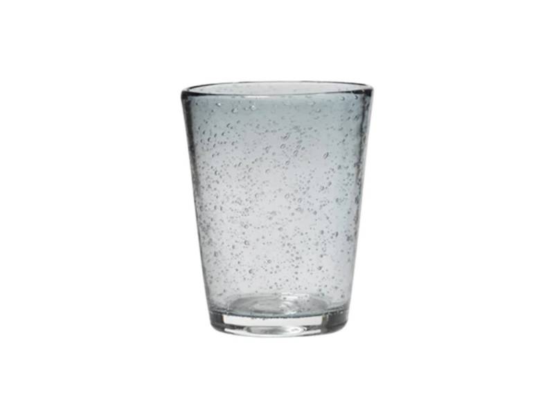 Broste Copenhagen Glas Trinkglas BUBBLE grau 0,25 l, Mundgeblasenes Glas mit Blasen, Bubble Glas von Broste Copenhagen