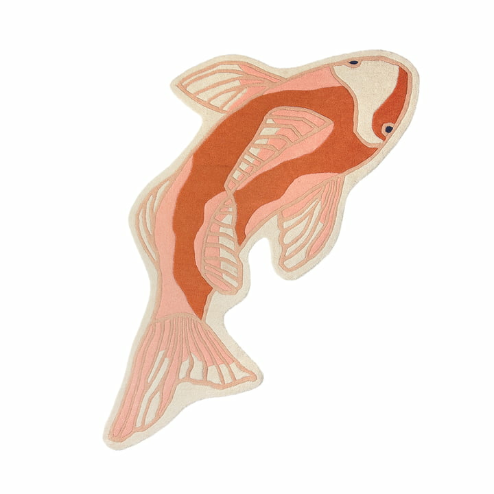 Broste Copenhagen Koi Teppich Vorleger Läufer Wohnzimmerteppich Pumkin Orange B-Ware von Broste Copenhagen