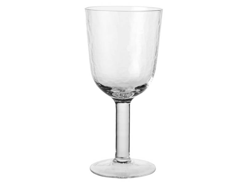 Broste Copenhagen Rotweinglas Hammered Rotweingläser klar 0,4l 4er Set, Glas von Broste Copenhagen