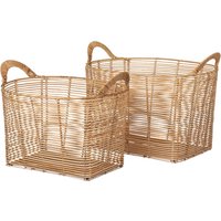 Broste Copenhagen - Safi Rattan Korb eckig, natur (2er-Set) von Broste Copenhagen