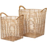 Broste Copenhagen - Safi Rattan Korb eckig, natur (2er-Set) von Broste Copenhagen