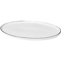 Broste Copenhagen - Salt Servierplatte oval, 30 x 20 cm, weiß / schwarz von Broste Copenhagen