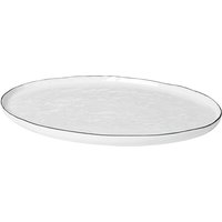 Broste Copenhagen - Salt Servierplatte oval, 38,5 x 26,5 cm, weiß / schwarz von Broste Copenhagen