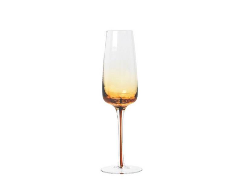 Broste Copenhagen Champagnerglas AMBER Champagnerglas caramel 0,2 l, Mundgeblasenes Glas, Amber Champagnerglas von Broste Copenhagen
