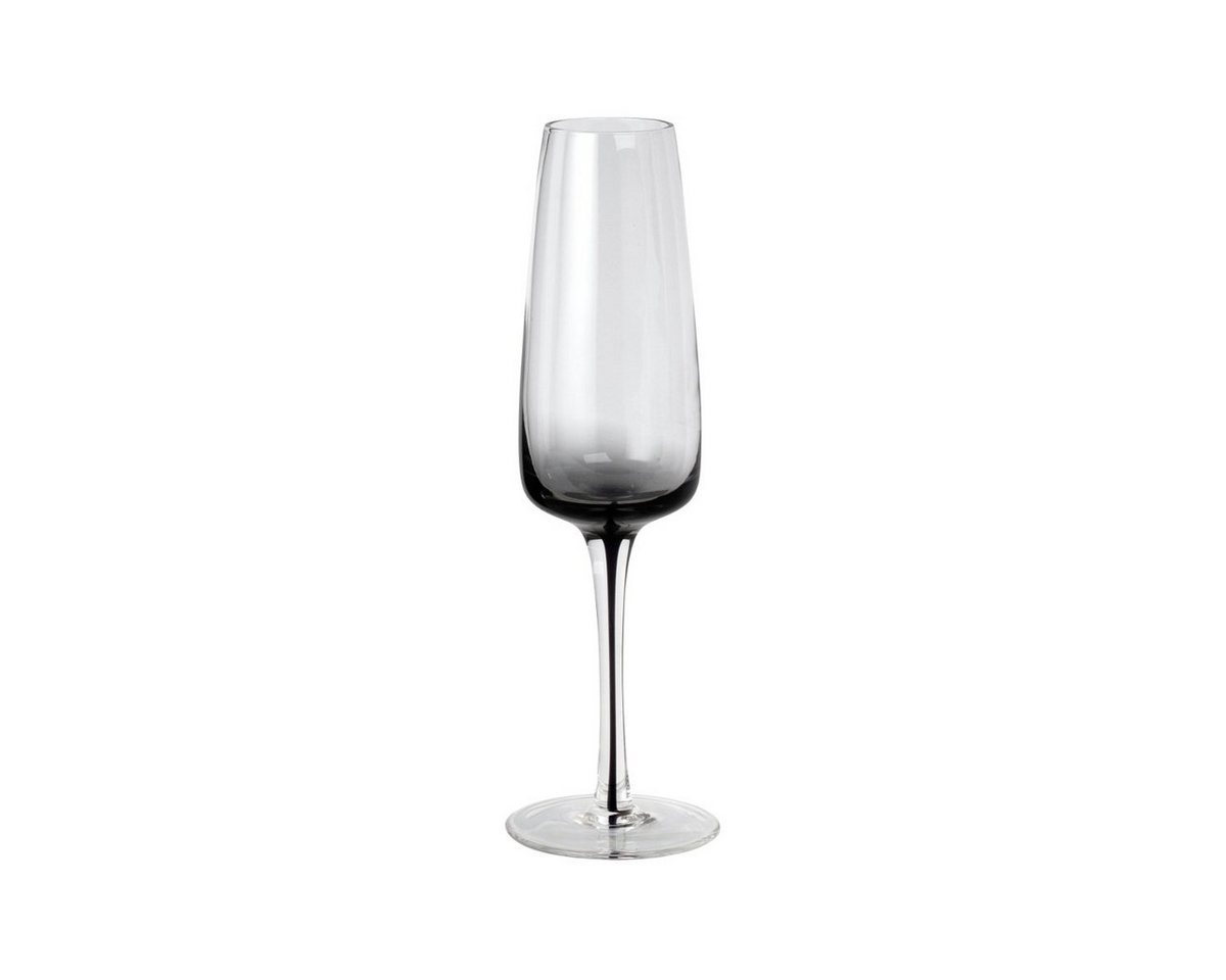 Broste Copenhagen Sektglas Champagnerglas SMOKE klar/grau 0,2 l 4er Set, Glas von Broste Copenhagen