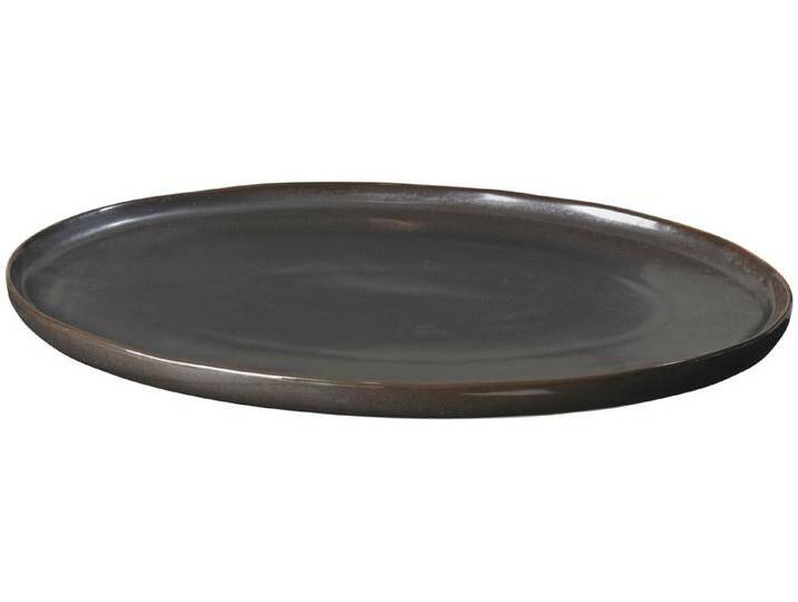 Broste Copenhagen Servierplatte ESRUM NIGHT Platte ovalL 39cm, Steingut mit reaktiver Glasur, (Platten), Esrum Night Platte oval, grau von Broste-Copenhagen