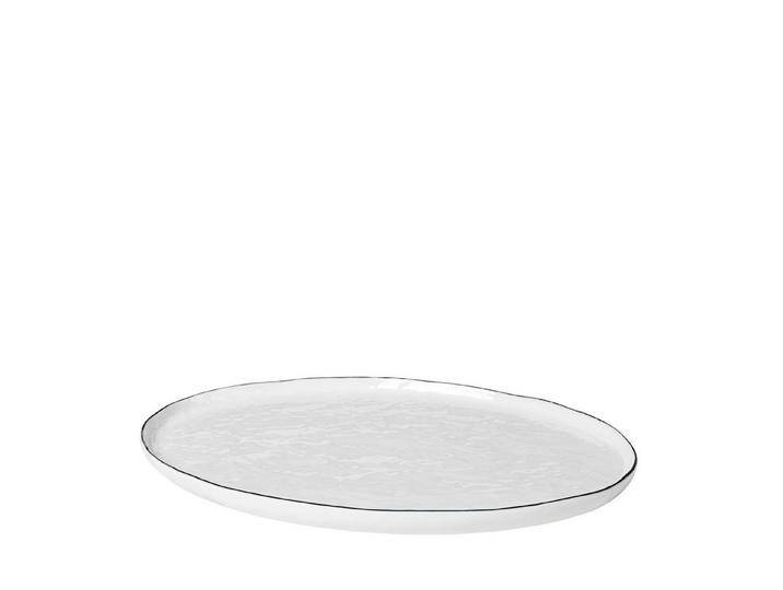 Broste Copenhagen Servierplatte Ovale Platte Salt (14533194) 26,5 x 38,5 cm, Steingut, weiß von Broste-Copenhagen