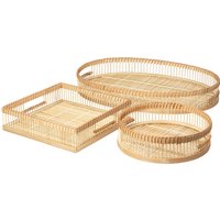 Broste Copenhagen - Taro Rattan-Korb (3er-Set) von Broste Copenhagen